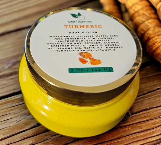 Turmeric Body Butter with Shea Butter - Mango Butter | All Natural Whipped Body Butter - 5oz.