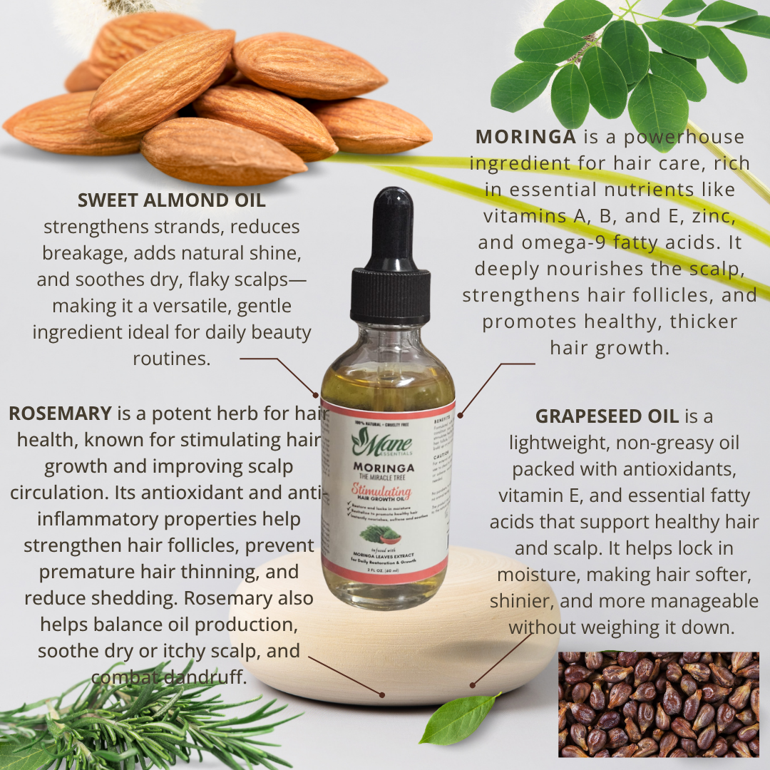 MORINGA-POWERED HAIR GROWTH OIL – STRENGTHENS & NOURISHES SCALP | 2 FL OZ