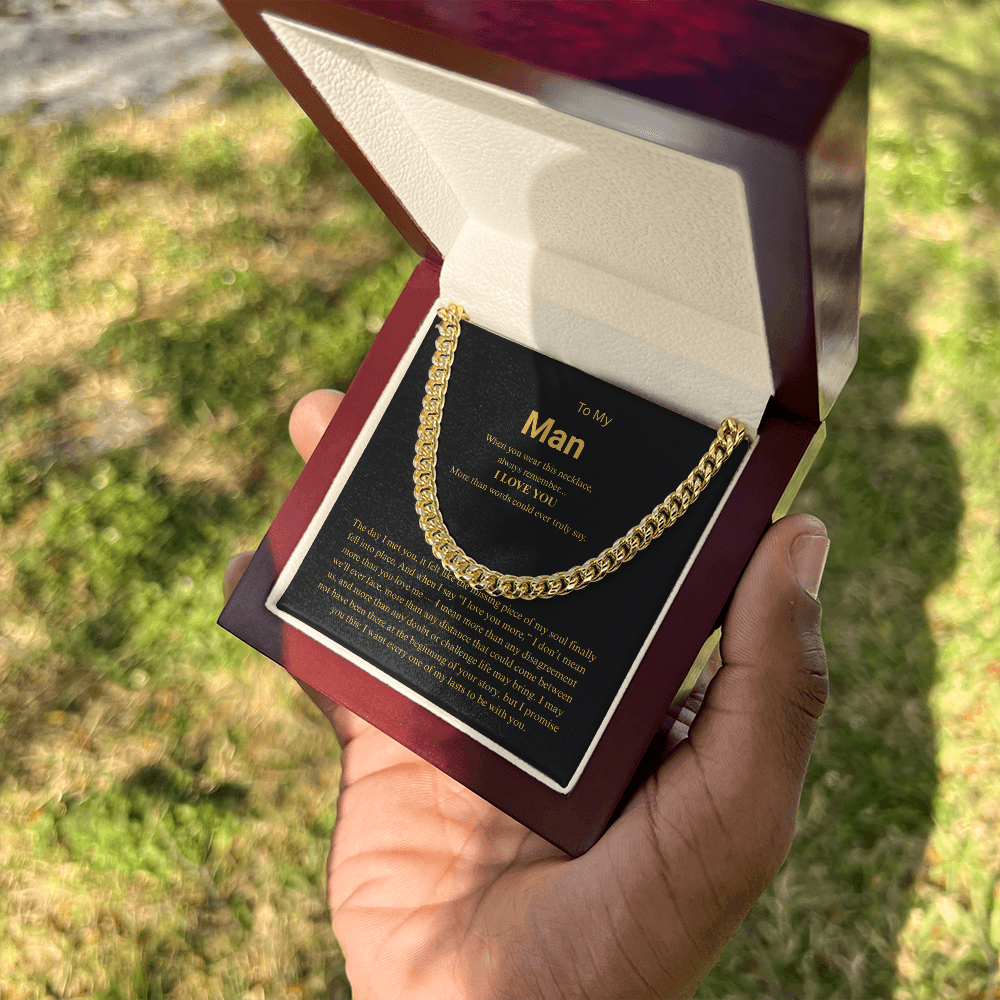 To My Man "I Love You More" Cuban Link Chain