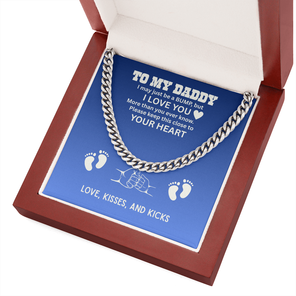 To My Dad Cuban Chain Necklace for Brave Dad, Birthday Gift, Father's Day Gift from Son Daughter
