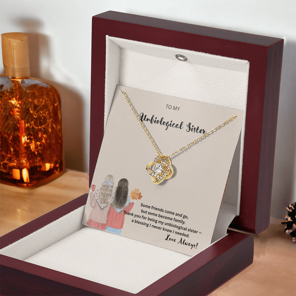 To My Unbiological Sister Necklace, Unbiological Sister Birthday Gifts