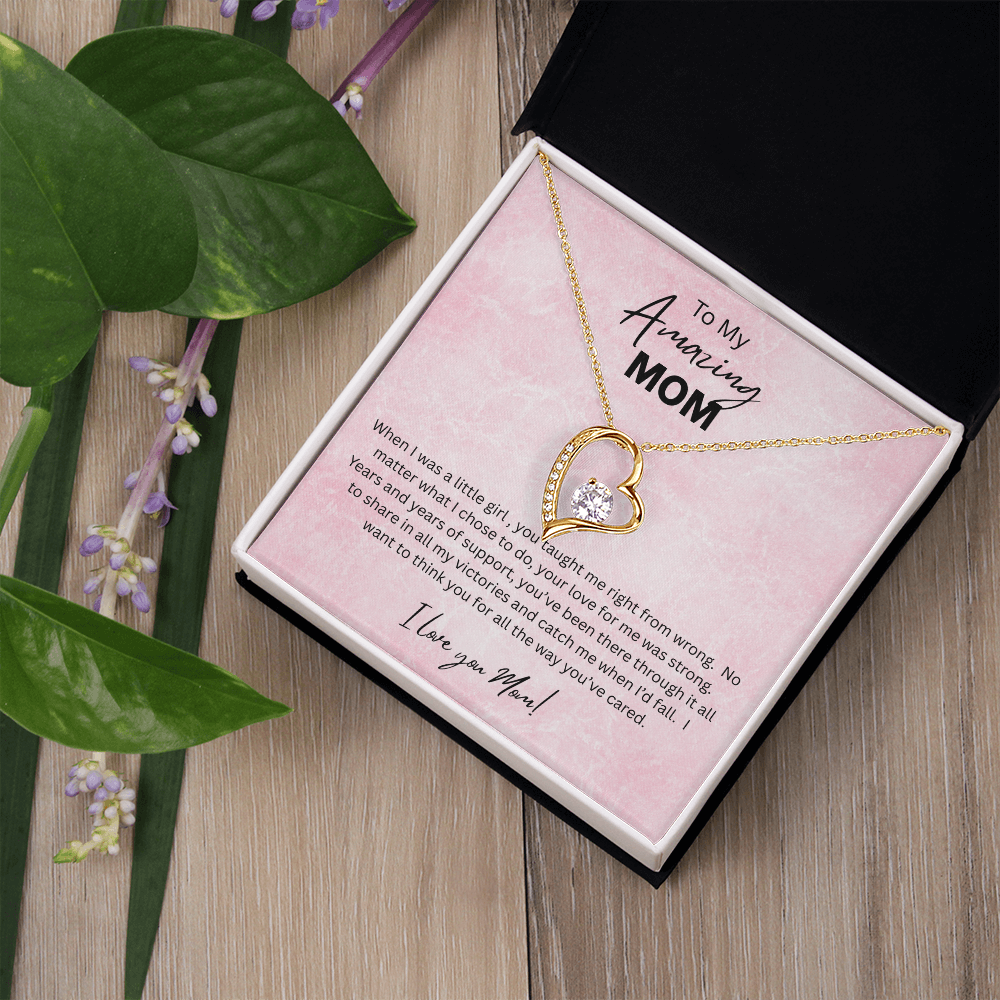 Love Knot Necklace Gift for Mom 14K White Gold Finish 18K Yellow Gold Finish