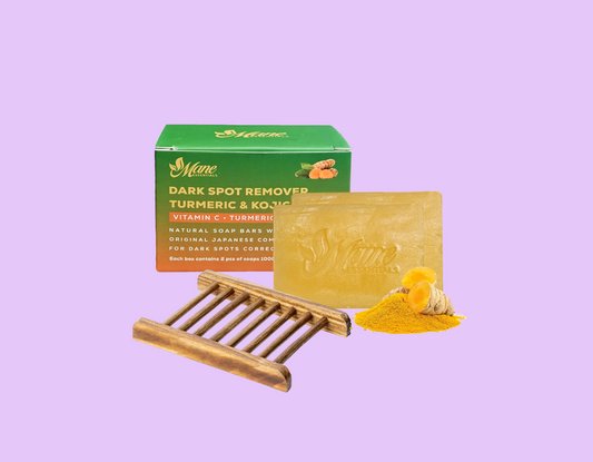 TURMERIC & KOJIC ACID DARK SPOT REMOVER SOAP – FACE & BODY CLEANSER - 2/PACK - FREE SOAP HOLDER