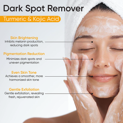 TURMERIC & KOJIC ACID DARK SPOT REMOVER SOAP – FACE & BODY CLEANSER - 2/PACK - FREE SOAP HOLDER