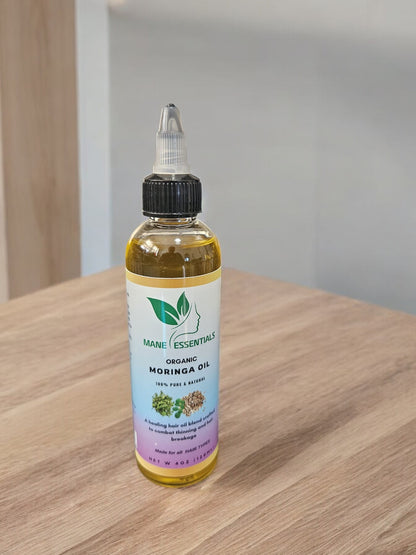 4 oz. - Stimulating Organic Moringa Hair Growth Oil - 100% Pure Oil | Revitalize Hair & Scalp | FREE SATIN BONNET