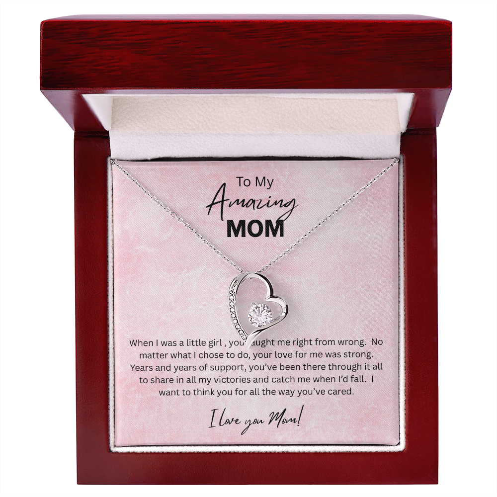 Love Knot Necklace Gift for Mom 14K White Gold Finish 18K Yellow Gold Finish