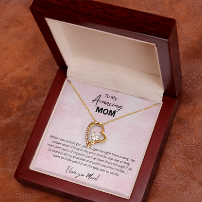 Love Knot Necklace Gift for Mom 14K White Gold Finish 18K Yellow Gold Finish