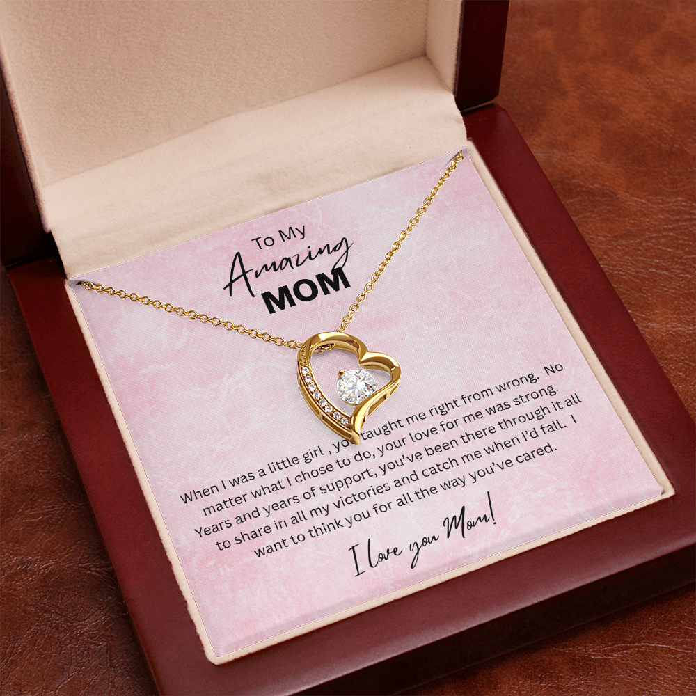 Love Knot Necklace Gift for Mom 14K White Gold Finish 18K Yellow Gold Finish