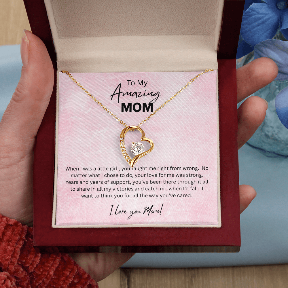 Love Knot Necklace Gift for Mom 14K White Gold Finish 18K Yellow Gold Finish