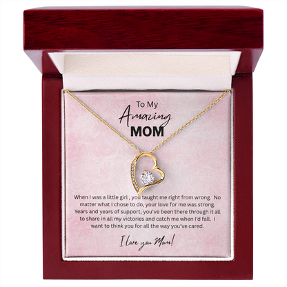 Love Knot Necklace Gift for Mom 14K White Gold Finish 18K Yellow Gold Finish
