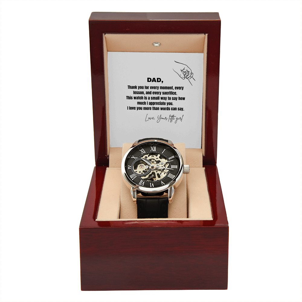 To My Dad Gift Watch - A Father's is A Daughter's First True Love - Valentine's Gift - Birthday Gift - Father's Day Gift