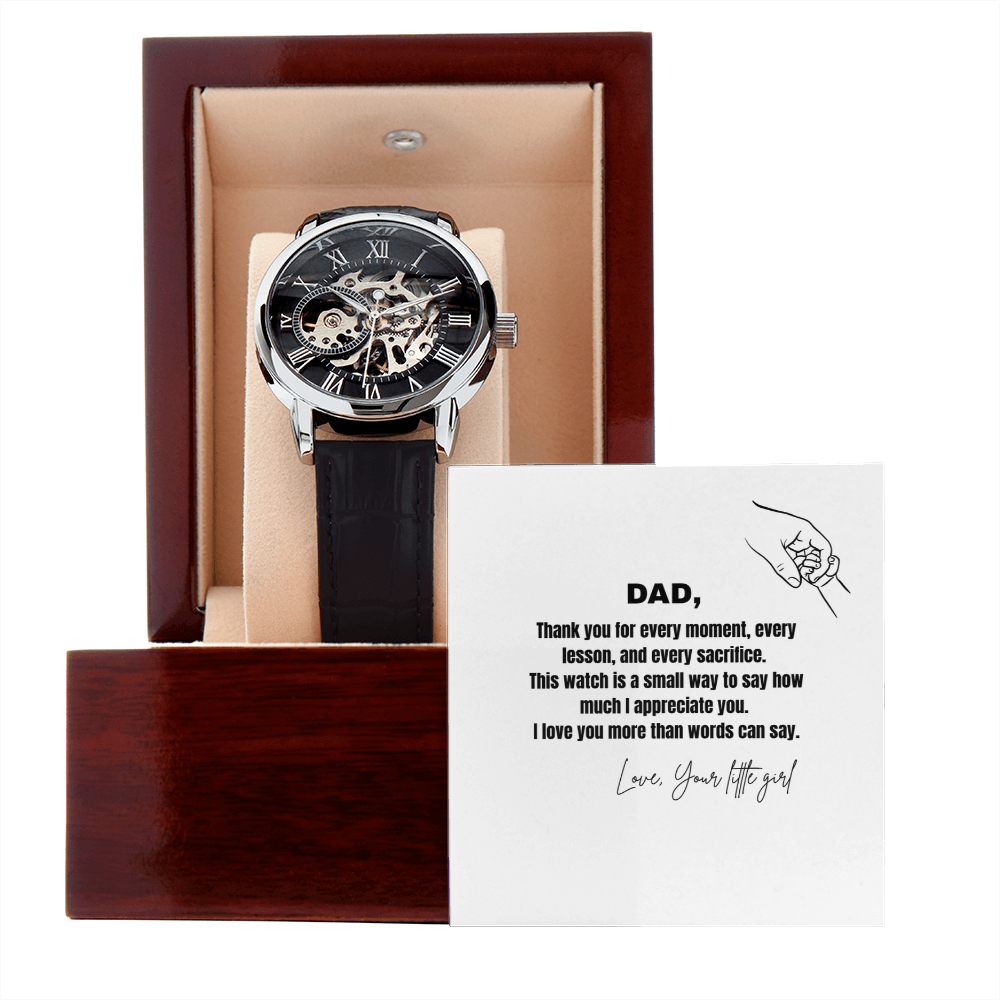 To My Dad Gift Watch - A Father's is A Daughter's First True Love - Valentine's Gift - Birthday Gift - Father's Day Gift