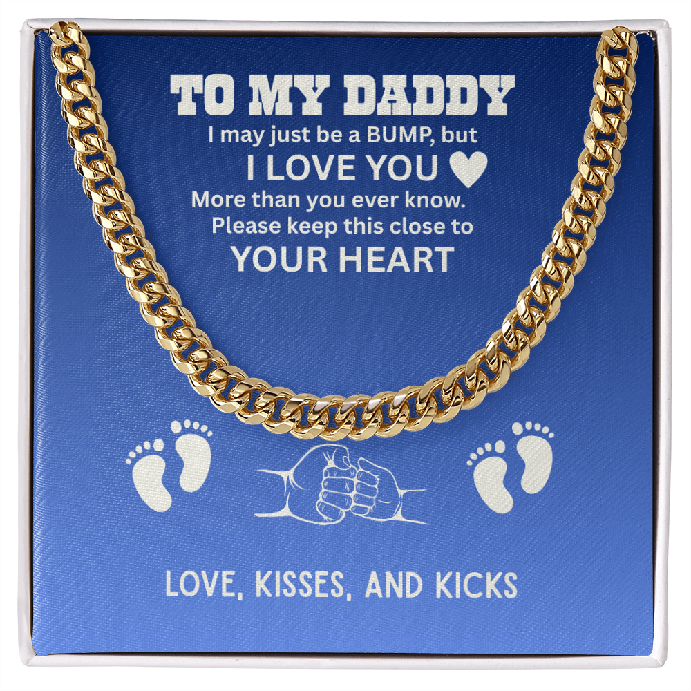 To My Dad Cuban Chain Necklace for Brave Dad, Birthday Gift, Father's Day Gift from Son Daughter
