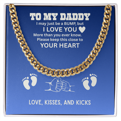 To My Dad Cuban Chain Necklace for Brave Dad, Birthday Gift, Father's Day Gift from Son Daughter