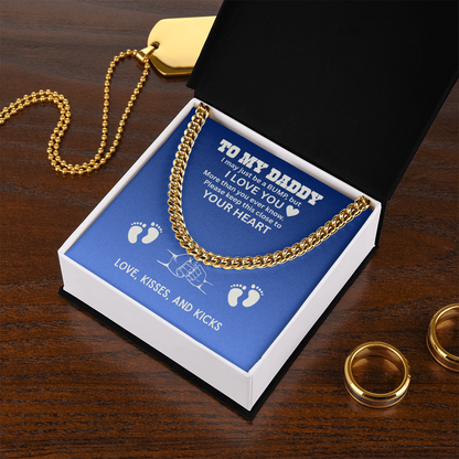 To My Dad Cuban Chain Necklace for Brave Dad, Birthday Gift, Father's Day Gift from Son Daughter