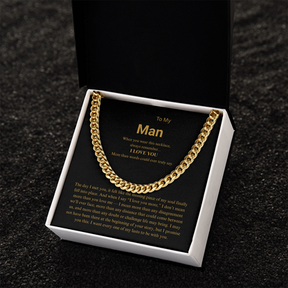 To My Man "I Love You More" Cuban Link Chain