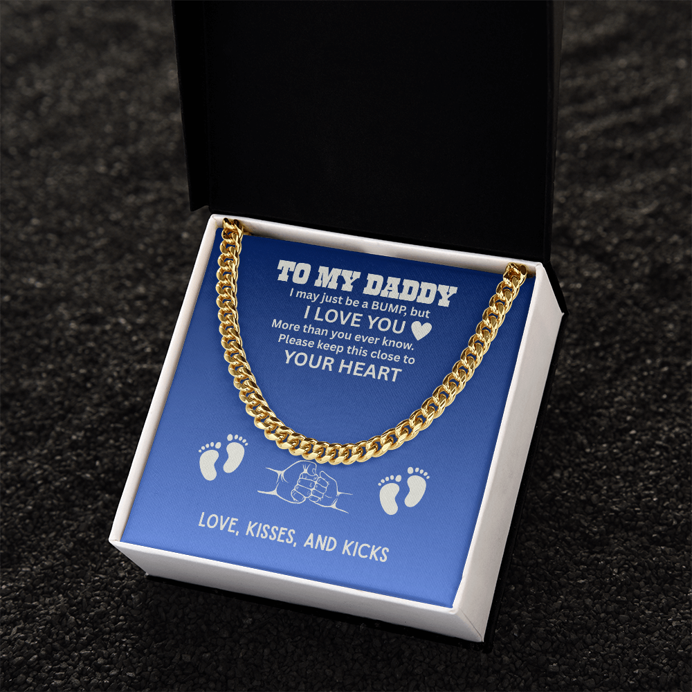 To My Dad Cuban Chain Necklace for Brave Dad, Birthday Gift, Father's Day Gift from Son Daughter