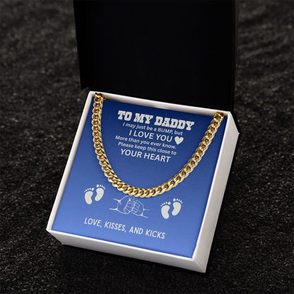 To My Dad Cuban Chain Necklace for Brave Dad, Birthday Gift, Father's Day Gift from Son Daughter