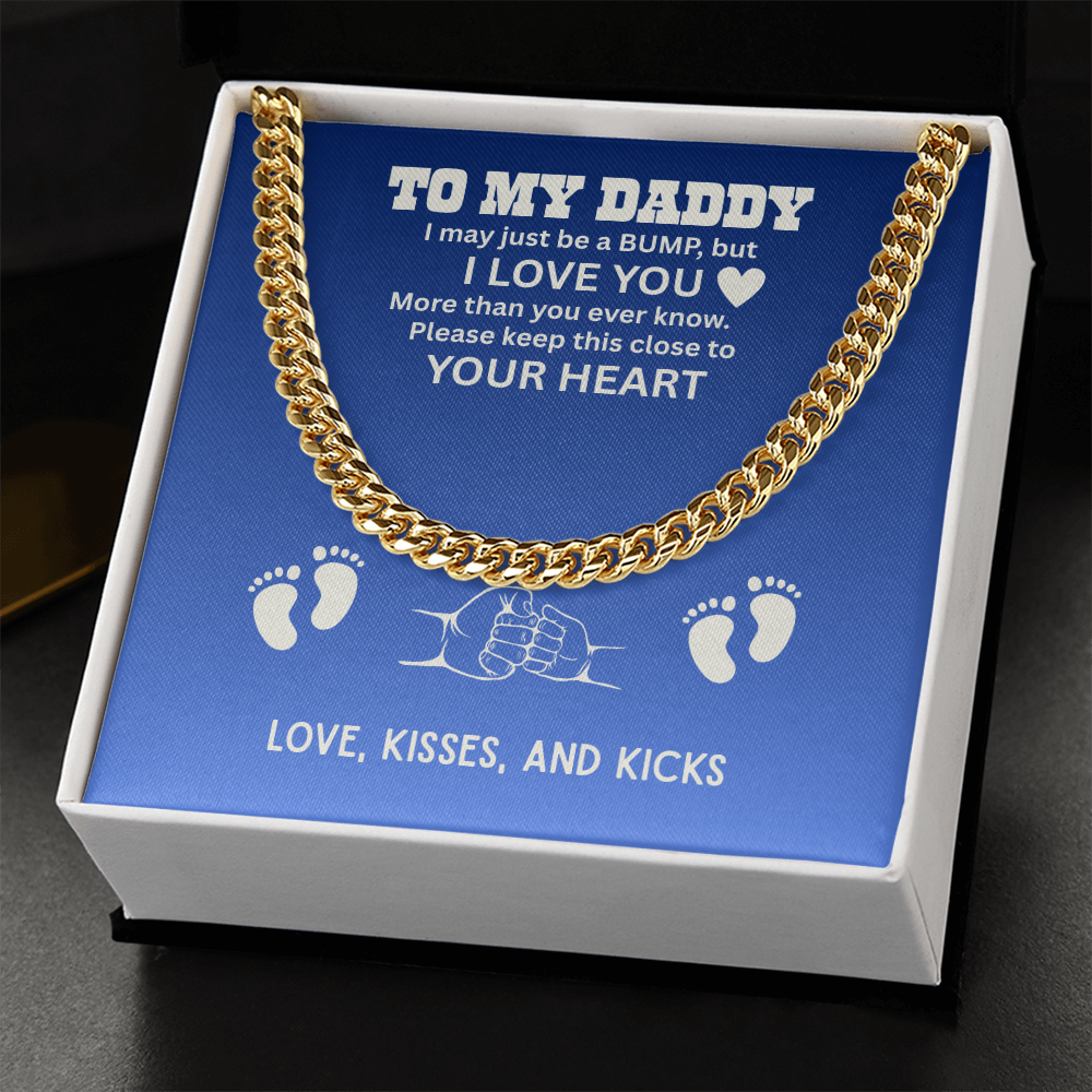 To My Dad Cuban Chain Necklace for Brave Dad, Birthday Gift, Father's Day Gift from Son Daughter