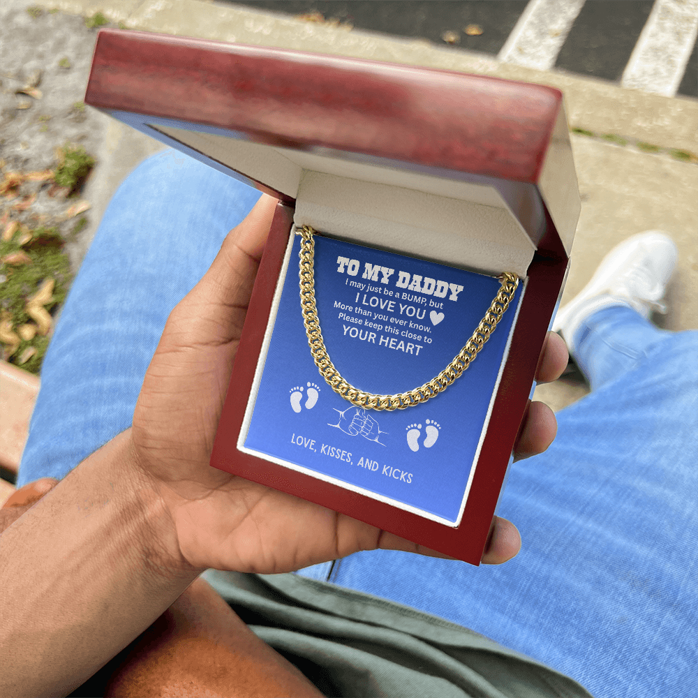 To My Dad Cuban Chain Necklace for Brave Dad, Birthday Gift, Father's Day Gift from Son Daughter