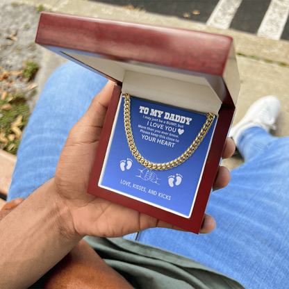 To My Dad Cuban Chain Necklace for Brave Dad, Birthday Gift, Father's Day Gift from Son Daughter