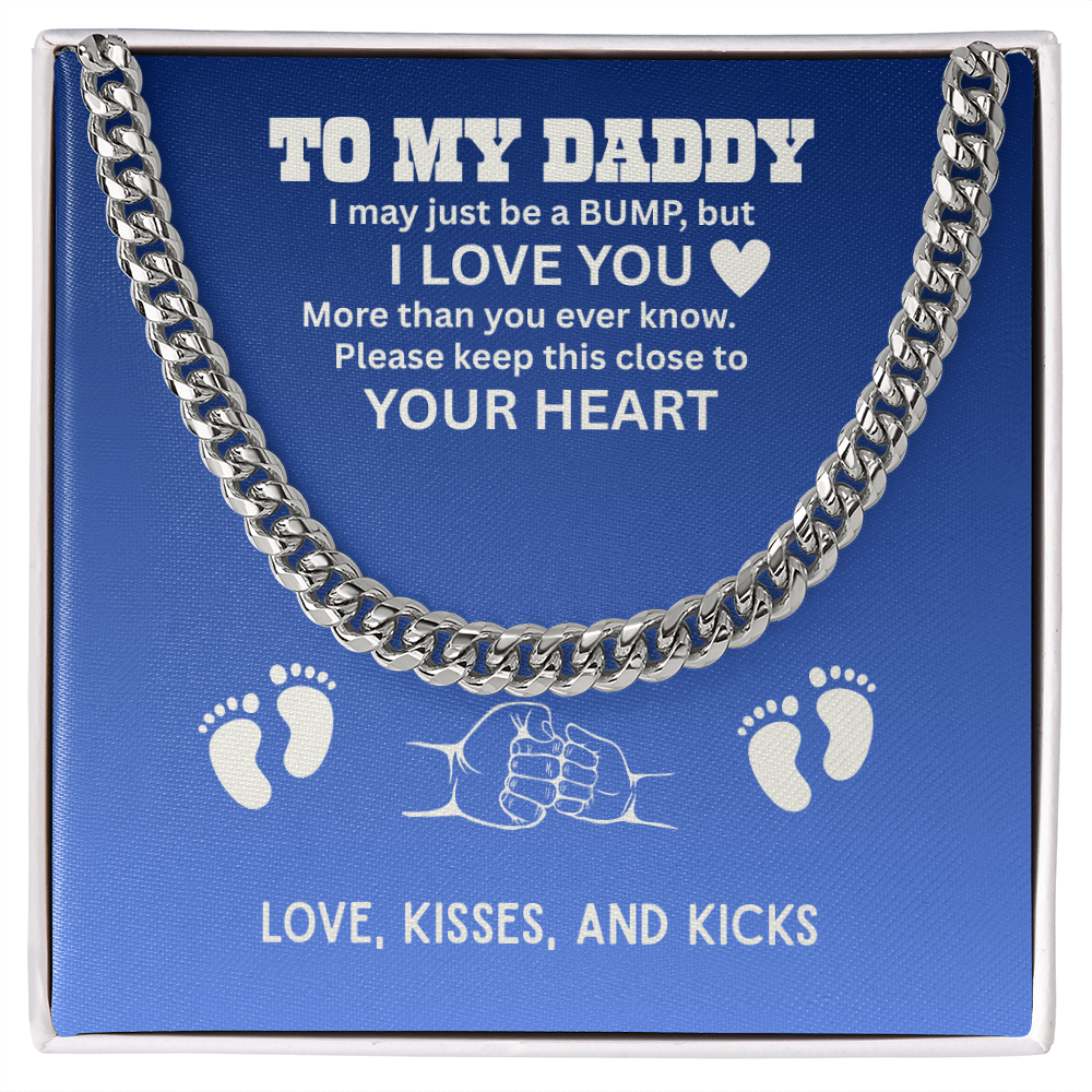 To My Dad Cuban Chain Necklace for Brave Dad, Birthday Gift, Father's Day Gift from Son Daughter