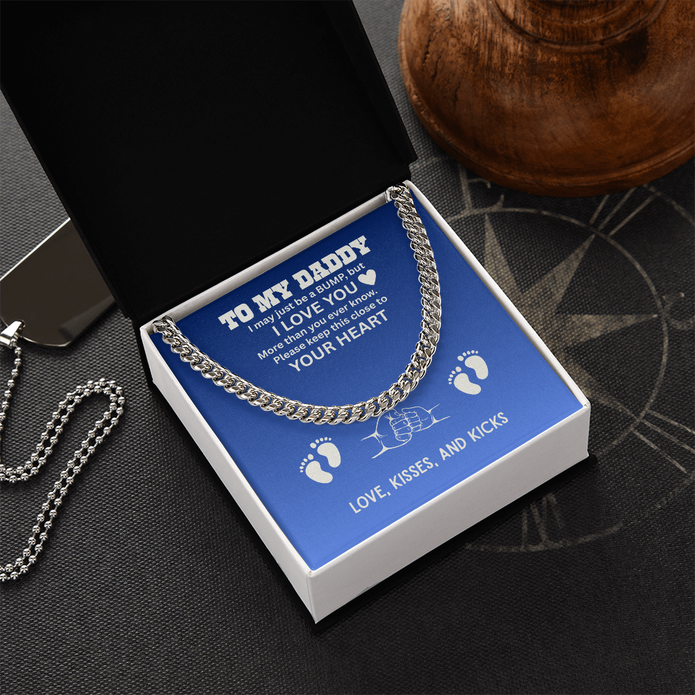 To My Dad Cuban Chain Necklace for Brave Dad, Birthday Gift, Father's Day Gift from Son Daughter