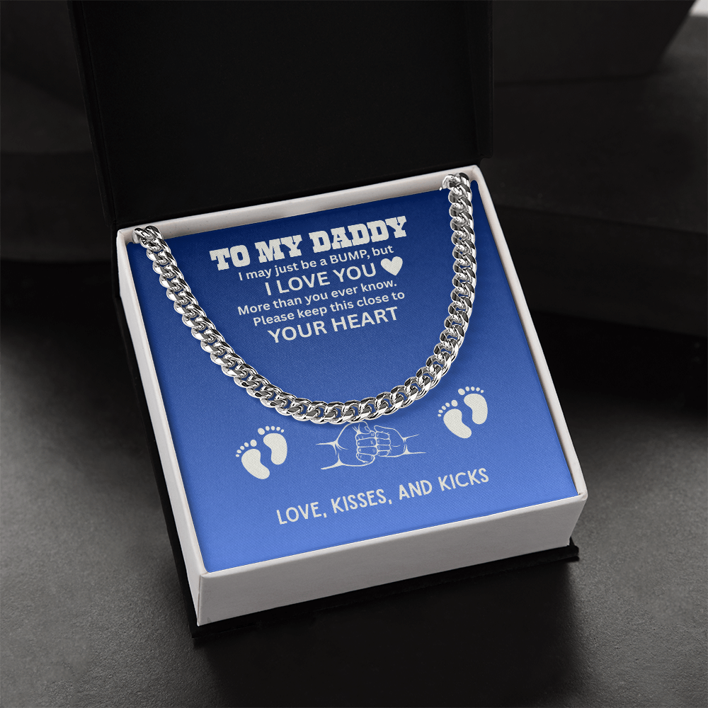 To My Dad Cuban Chain Necklace for Brave Dad, Birthday Gift, Father's Day Gift from Son Daughter