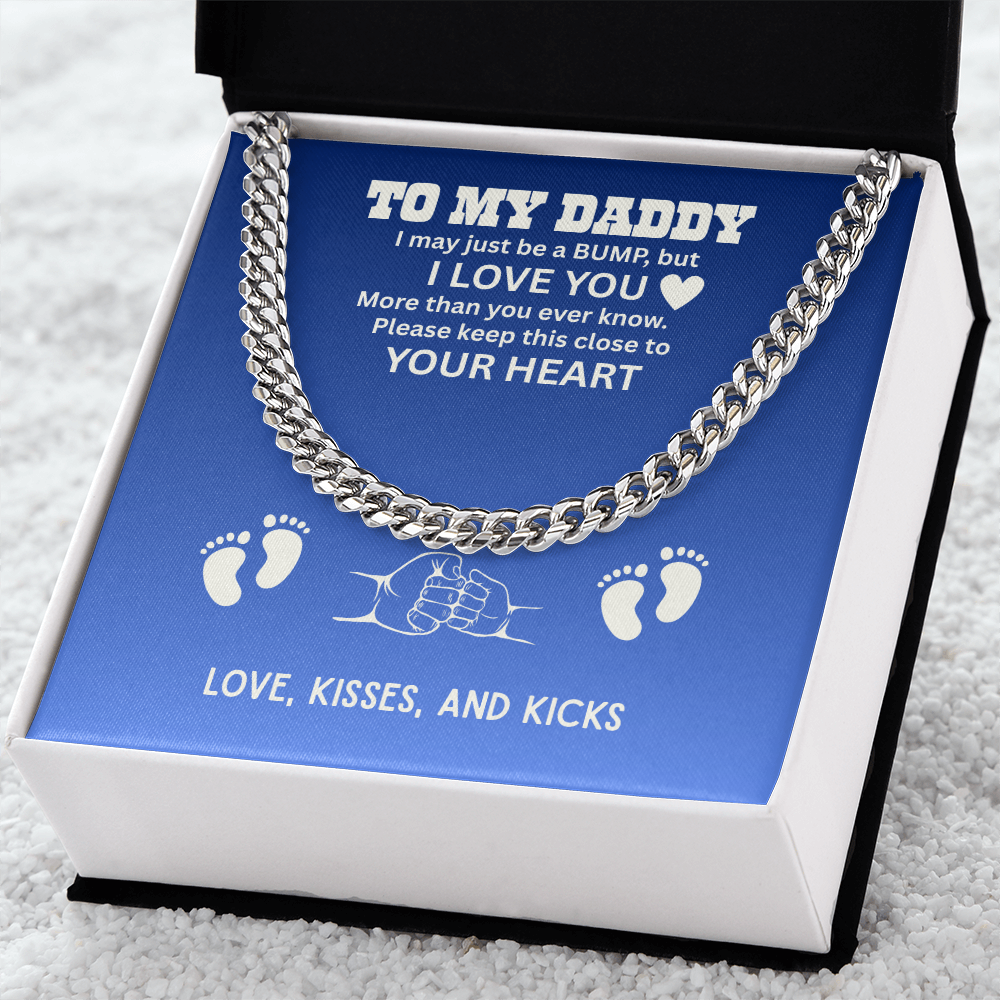 To My Dad Cuban Chain Necklace for Brave Dad, Birthday Gift, Father's Day Gift from Son Daughter