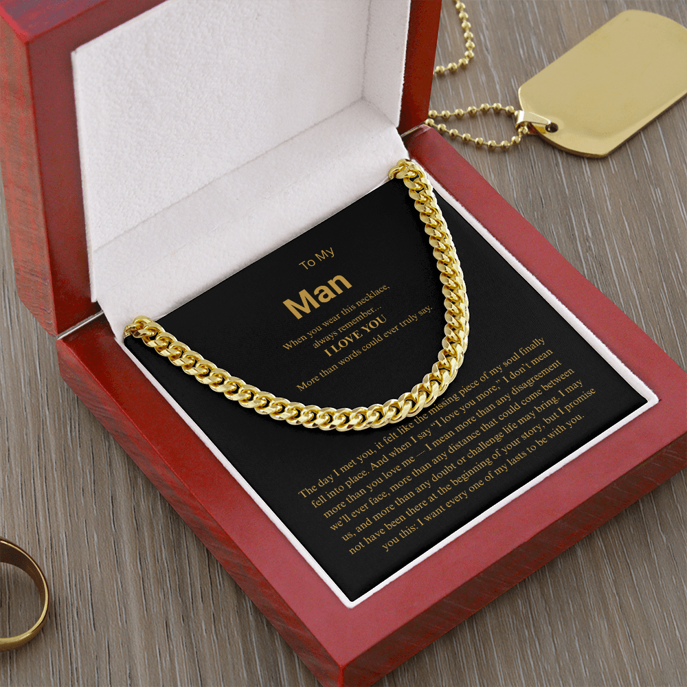 To My Man "I Love You More" Cuban Link Chain