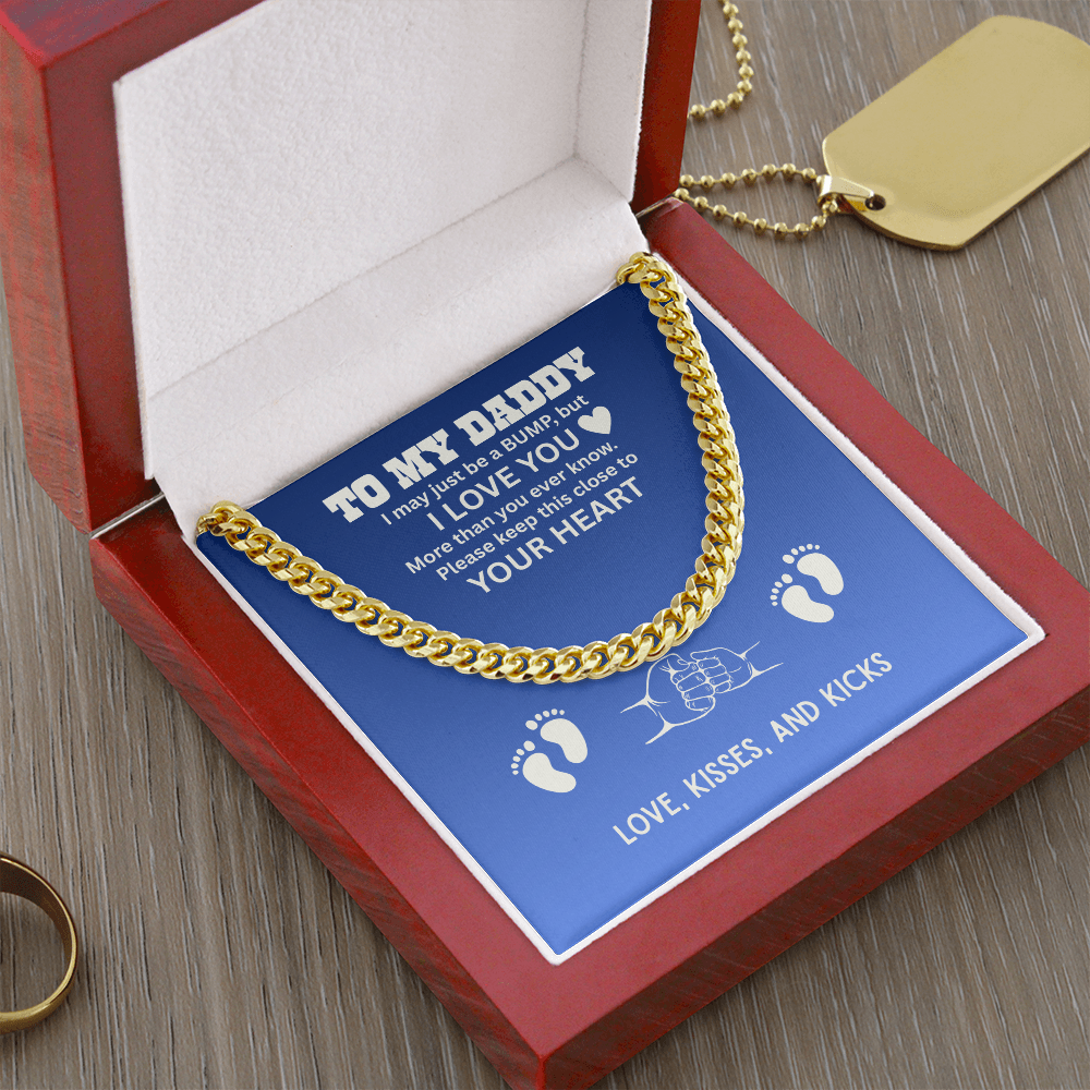 To My Dad Cuban Chain Necklace for Brave Dad, Birthday Gift, Father's Day Gift from Son Daughter