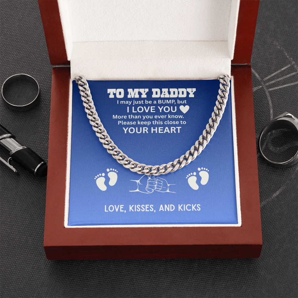 To My Dad Cuban Chain Necklace for Brave Dad, Birthday Gift, Father's Day Gift from Son Daughter