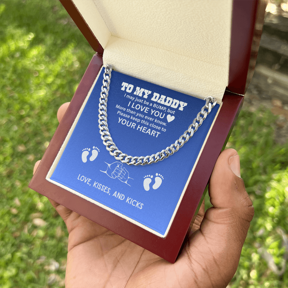 To My Dad Cuban Chain Necklace for Brave Dad, Birthday Gift, Father's Day Gift from Son Daughter