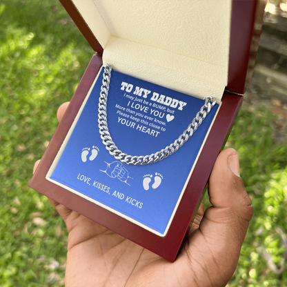 To My Dad Cuban Chain Necklace for Brave Dad, Birthday Gift, Father's Day Gift from Son Daughter