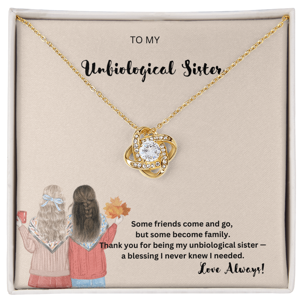 To My Unbiological Sister Necklace, Unbiological Sister Birthday Gifts