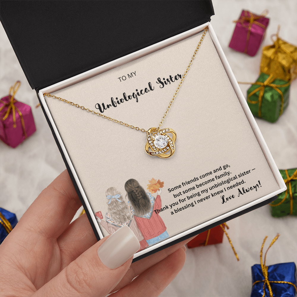 To My Unbiological Sister Necklace, Unbiological Sister Birthday Gifts