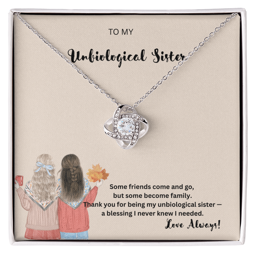 To My Unbiological Sister Necklace, Unbiological Sister Birthday Gifts
