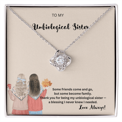 To My Unbiological Sister Necklace, Unbiological Sister Birthday Gifts