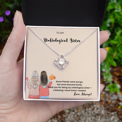 To My Unbiological Sister Necklace, Unbiological Sister Birthday Gifts