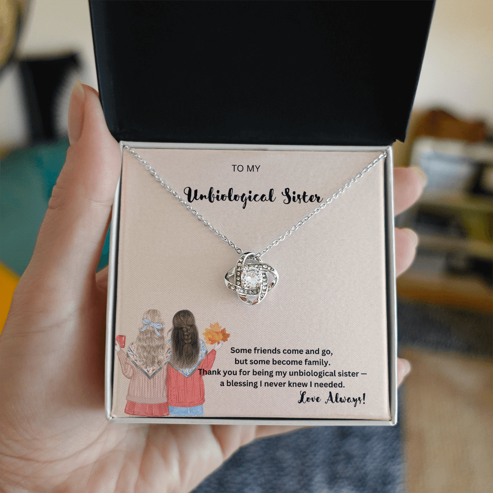 To My Unbiological Sister Necklace, Unbiological Sister Birthday Gifts