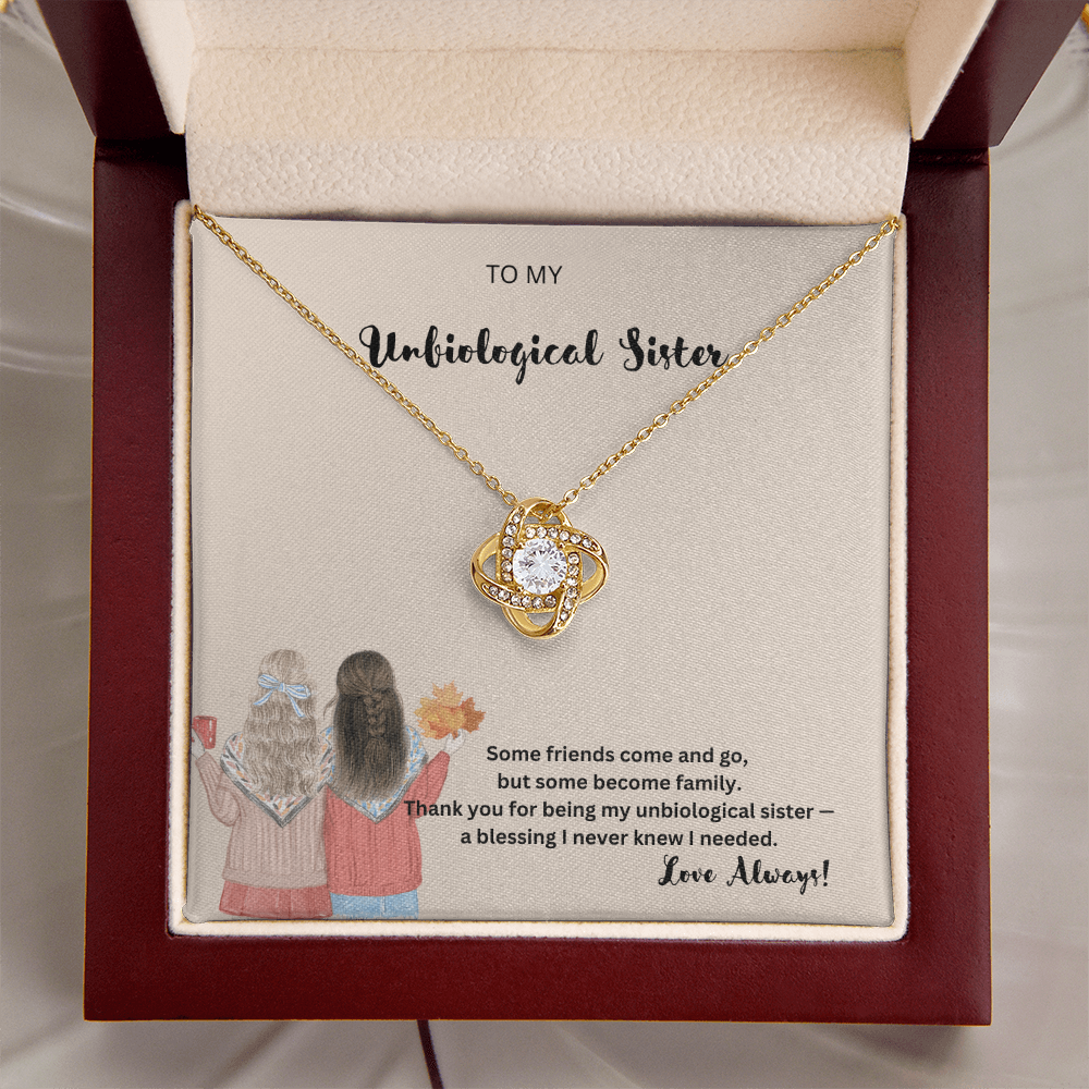 To My Unbiological Sister Necklace, Unbiological Sister Birthday Gifts
