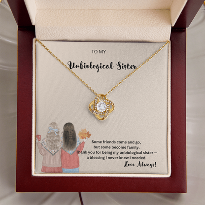 To My Unbiological Sister Necklace, Unbiological Sister Birthday Gifts