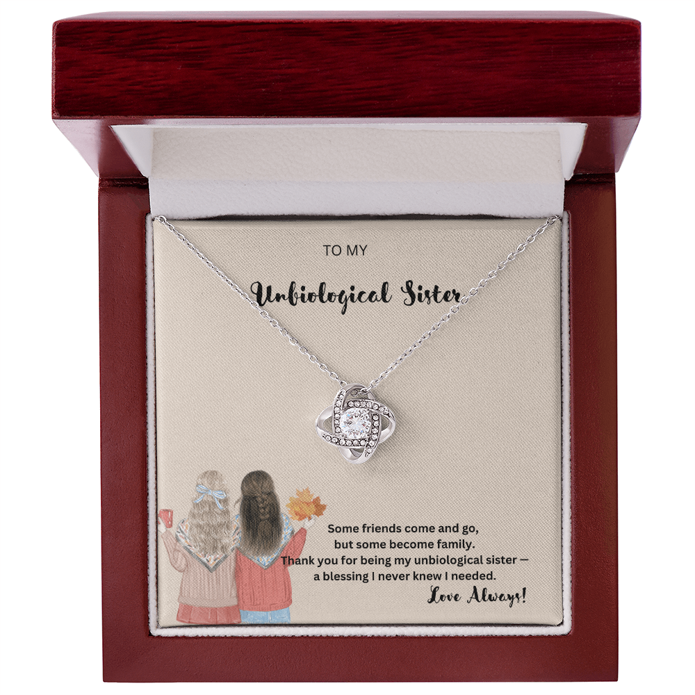 To My Unbiological Sister Necklace, Unbiological Sister Birthday Gifts