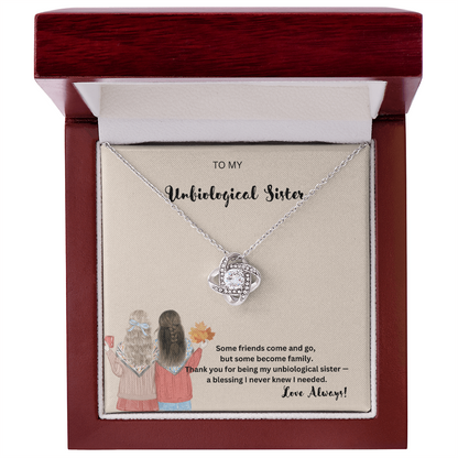 To My Unbiological Sister Necklace, Unbiological Sister Birthday Gifts
