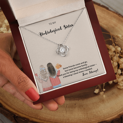 To My Unbiological Sister Necklace, Unbiological Sister Birthday Gifts
