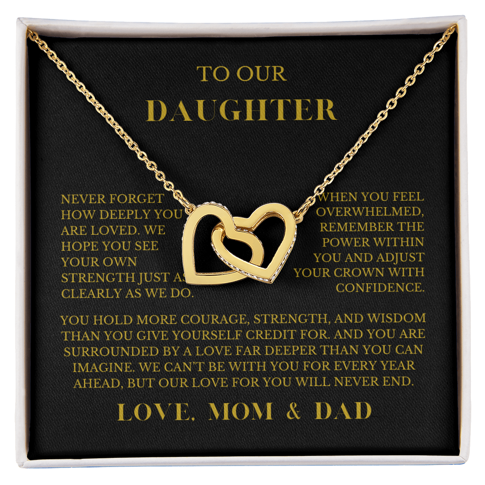 To Our Daughter – “Never Forget That We Love You” Heart Necklace From Mom & Dad