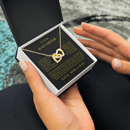 To Our Daughter – “Never Forget That We Love You” Heart Necklace From Mom & Dad