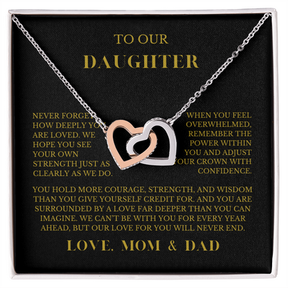To Our Daughter – “Never Forget That We Love You” Heart Necklace From Mom & Dad