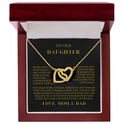 To Our Daughter – “Never Forget That We Love You” Heart Necklace From Mom & Dad