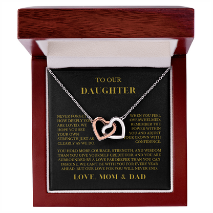 To Our Daughter – “Never Forget That We Love You” Heart Necklace From Mom & Dad